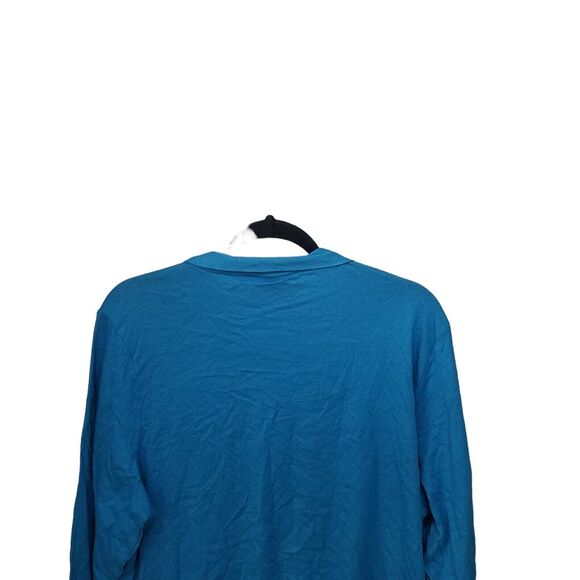 Breckenridge Womens Sz 2X Blue Tan Floral Long Sleeve Blouse - Picture 3 of 9